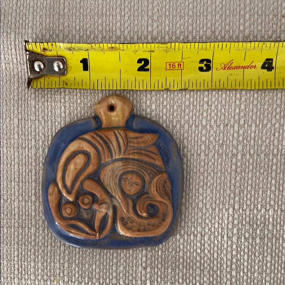 Artistic Blue and Brown Ceramic Pendant - Picture 3 of 4